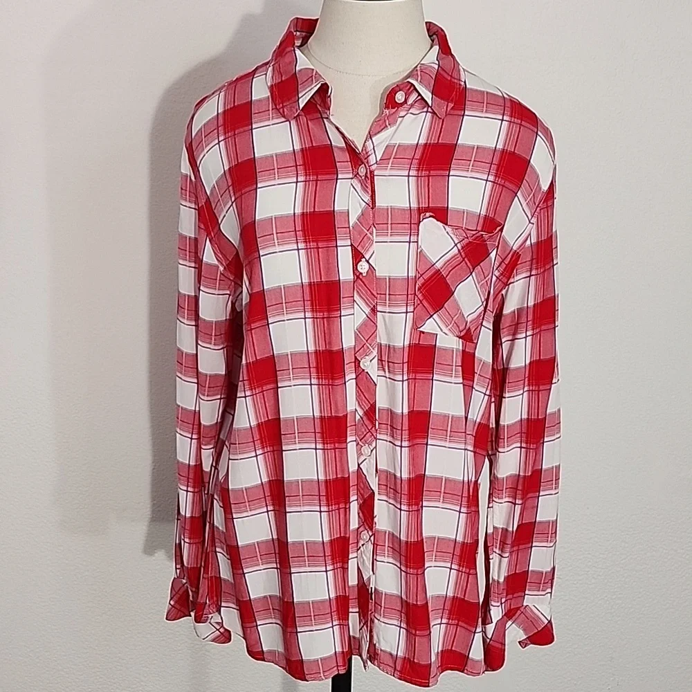 Rails Shirt Plaid Button Down Long Sleeve Red Size L - Picture 13 of 16